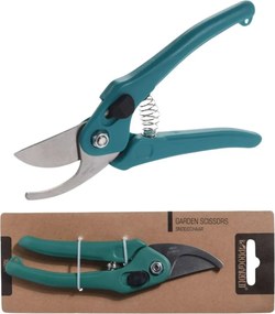 Foarfecă pentru grădină cu lamă din oțel și mâner din plastic turcoaz, 18 cm