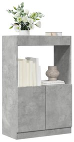 vidaXL Dulap înalt, gri beton, 63x33x100 cm, lemn prelucrat