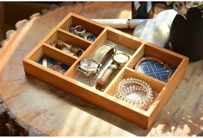 Cutie din bambus pentru bijuterii Bambum Boxy, 6 compartimente