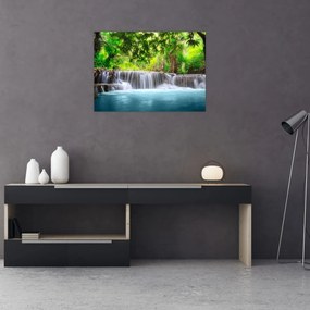 Tablou - Cascadă, albastru (70x50 cm)