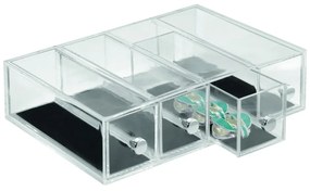 Organizator cu 4sertare iDesign Clarity, înălțime 25,5 cm