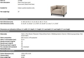 Fotoliu design LUX Corso, lyssa Lyssa sand