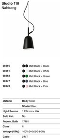 Lustra suspendata design modern Studio 110 verde