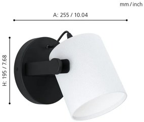 Eglo 43427 - Aplică perete HORNWOOD 1 1xE27/28W/230V
