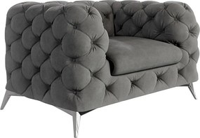 Fotoliu gri cu tapițerie din catifea Chelsea – Ropez