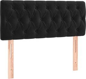 vidaXL Tăblie de pat, negru, 90x7x78/88 cm, catifea