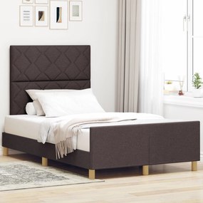 vidaXL Cadru de pat, maro închis, 120x200 cm, textil