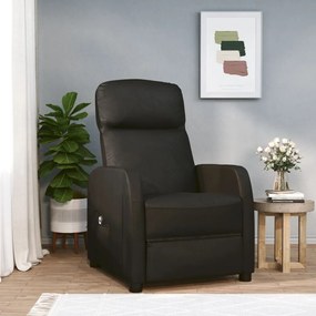 3073734 vidaXL Fotoliu rabatabil electric, negru, piele ecologică