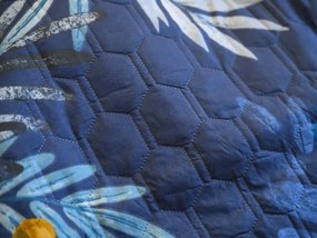 Cuvertura de pat FLOWERISH HEXAGON, albastru inchis Dimensiune: 170 x 220 cm