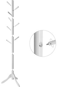 Cuier Haine Din Lemn Masiv, Alb, 57 X 175 Cm