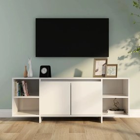 Comoda TV, alb extralucios, 130x35x50 cm, PAL 1, Alb foarte lucios