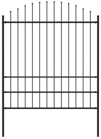 Gard de gradina cu varf ascutit, negru, 1,7 m, otel 1, 175-200 cm, 1.7 m
