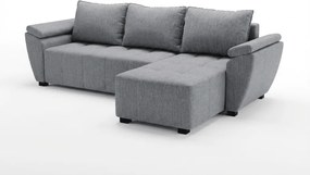 Coltar extensibil de colt LIVARO, gri deschis, reversibil, 251x140 cm