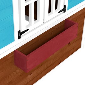 Outsunny Căsuță copii exterior casă de joacă exterioară cu ușă ferestre și jardiniere 114 x 126,4 x 135 cm Maro | Aosom Romania