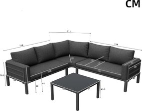 Set mobilier de grădină 4-5 locuri, Gri | Aosom Romania