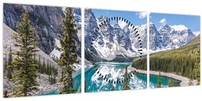 Tablou - Parcul Național Banff (cu ceas) (90x30 cm)