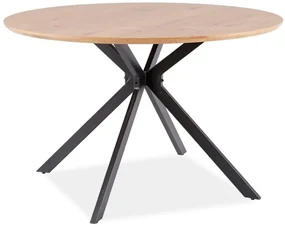 Masă de sufragerie Amee (stejar + negru) (pentru 4 persoane). Promo -6%. 1049909