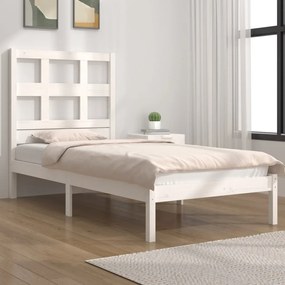 3104469 vidaXL Cadru de pat, alb, 100x200 cm, lemn masiv de pin