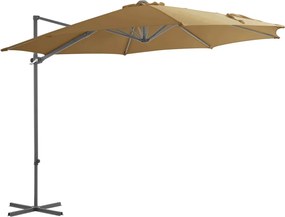 vidaXL Umbrelă consolă de grădină, stâlp din oțel, taupe, 300 cm