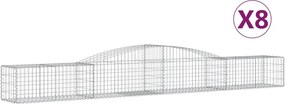 vidaXL Coșuri gabion arcuite 8 buc, 400x50x40/60 cm, fier galvanizat