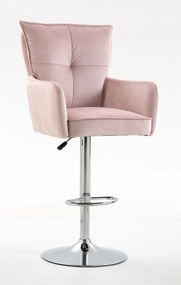 HR250W Scaun Catifea Roz Pudra Bază Cromata