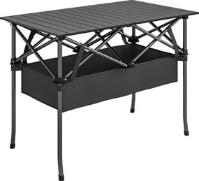 Masă de Picnic Pliabilă și Portabilă Outsunny cu Plasă de Depozitare și Geantă pentru Transport, pentru Camping și Exterior, Negru | Aosom Romania
