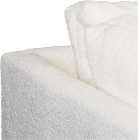 Colțar alb cu tapițerie din stofă bouclé (cu colț pe partea stângă ) Ariella – Ropez