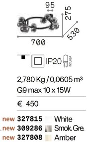 Lustra aplicata design modern Perlage pl10 alama/alb