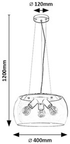 Pendul design modern Ursula negru 40cm
