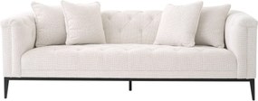 Canapea fixa design LUX cu aspect Chesterfield Cesare, lyssa off-white