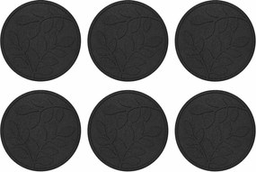 vidaXL Piatra de pași 6 pcs Negru Ø 44 x 2 cm Cauciuc