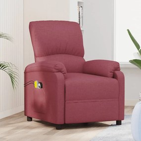 3073855 vidaXL Fotoliu de masaj electric rabatabil, roșu vin, textil
