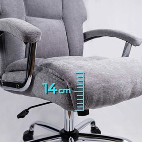 Scaun directorial din stofă cu bază metalică și arcuri OFF 709 gri