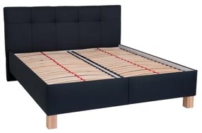 Pat tapițat MARIA, 160 x 200 cm, cu saltea inclusă și spațiu de depozitare, antracit