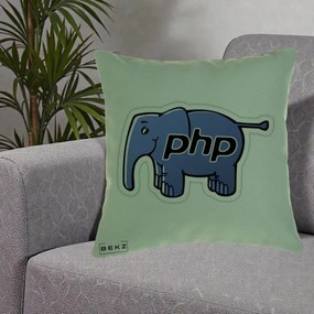 Perna Personalizata PHP Elephant, 40x40 cm, Verde, Husa Detasabila, Perna Inclusa, BEKZ®