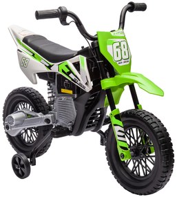 AIYAPLAY Motocicleta Electrică Copii pentru copii 3-6 ani cu 2 motoare, 2.4-5 km/h, 107x56x70 cm, verde | Aosom Romania