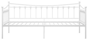 Cadru pat canapea, alb, 90x200 cm, metal Alb