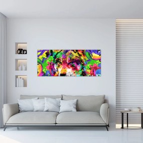 Tablou - Lupul cu graffiti (120x50 cm)