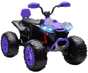 AIYAPLAY Quad electric pentru copii, vehicul electric 24V cu 4 roți, faruri, conexiune USB, funcție MP3, 6,5 km/h, 3-8 ani | Aosom Romania