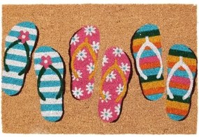 Preș din nucă de cocos Flip flops, 39 x 59 cm