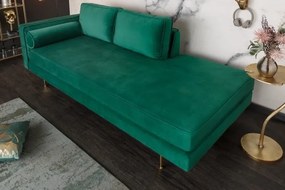 Pat de zi/ Canapea relax eleganta Diva 195cm, catifea verde smarald