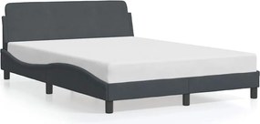 vidaXL Cadru de pat, Dover, gri închis, 140x190 cm, catifea