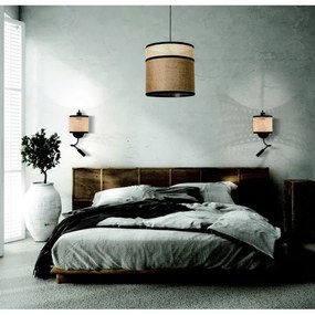 Lampă LED de perete Zambelis 20355 1xE27/40W + LED/3W/230V ratan