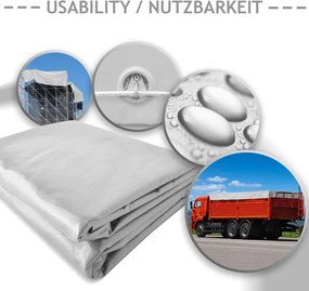 JAGO Prelata 650 g/m², ochiuri de aluminiu, alb, 3 x 6 m