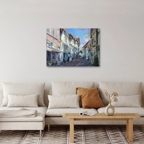 Tablou - Strada orașului vechi, pictură acrilică (70x50 cm)