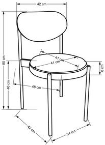 Scaun de bucaterie Nash, gri