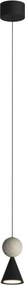 Pendul LED moderna Art Deco Bingo negru/ travertin