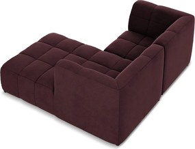 Colțar burgundy cu tapițerie din catifea (cu colț pe partea dreaptă/cu șezlong) Aloha – Makamii