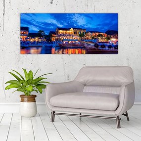 Tablou - Orașul de noapte Hoi An, Vietnam (120x50 cm)