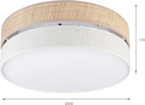 Plafonieră LED SIRJA BOHO LED/36W/230V Ø 45 cm bej/crem